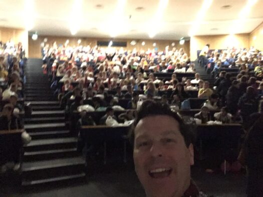 Jon grabs an audience selfie at the Lancashire Science Festival